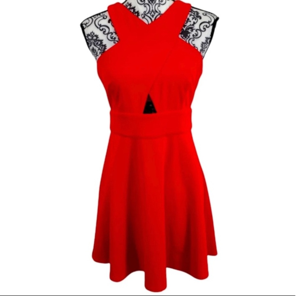 LULU'S Red Halter
Sleeveless Fit Flare A line
Casual Dress XL